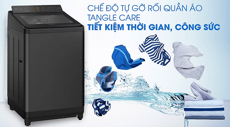 Máy giặt Panasonic Inverter 11.5kg NA-FD115V3BV lồng đứng - Tự động gỡ rối Tangle Care