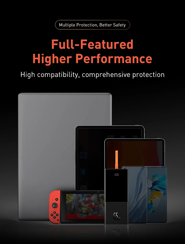 Baseus 65W 74Wh 20000mAh Power Bank External Battery Power Supply With USB-C PD QC4.0+ QC3.0 USB-A * 2 Support PPS AFC FCP SCP Fast Charging For iPhone 12 Pro Max for Samsung Galaxy S21 Note S20 ultra Huawei Mate40 P50 OnePlus 9 Pro