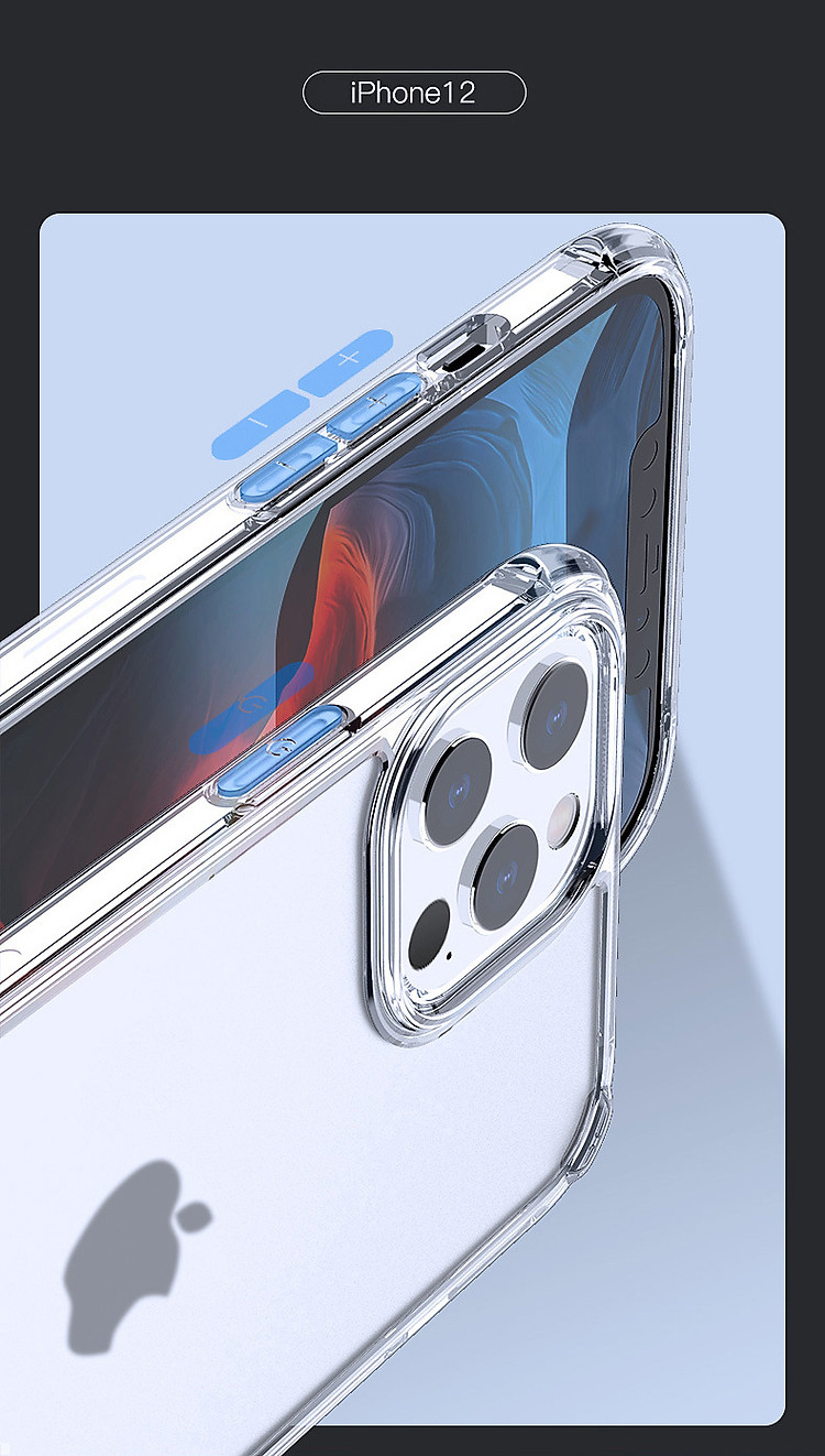 Ốp Lưng dành cho iPhone 12 Mini / 12 & 12 Pro / 12 Pro Max Leeu Design TPU Mặt Kính Cường Lực Nhám - Hàng Nhập Khẩu