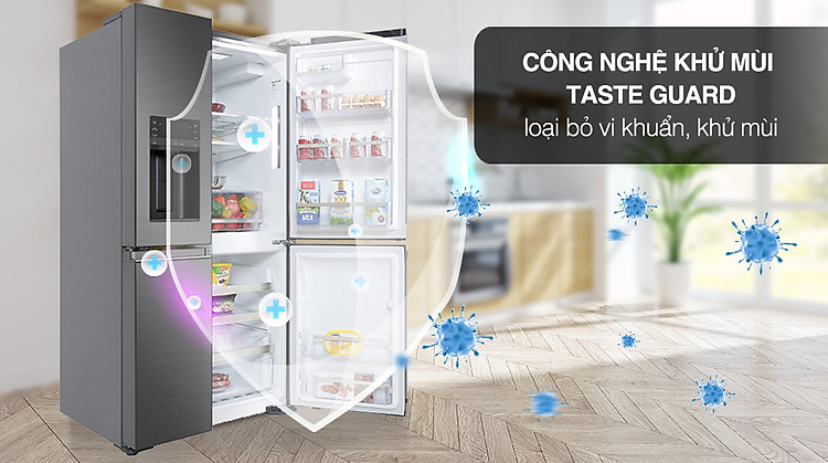 Tủ lạnh Electrolux Inverter 609 Lít EQE6879A-B - Công nghệ kháng khuẩn, khử mùi