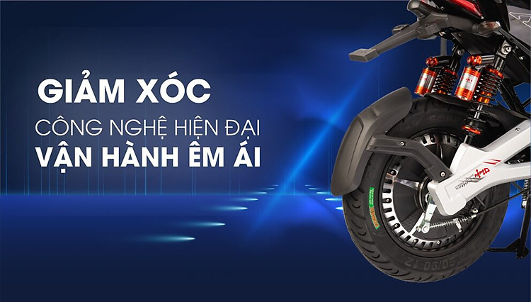 Hệ thống giảm xóc công nghệ hiện đại Xe máy điện DTP Xmen Jeek 2021