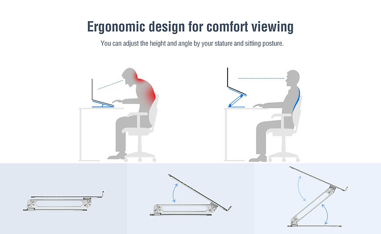 Giá đỡ tản nhiệt cho Macbook Laptop hiệu Wiwu S700 Adjustable Laptop Stand (Laptop 9 inch đến 17 inch giúp tản nhiệt, chất liệu nhôm nguyên khối, thiết kế công thái học chống mỏi cổ khi làm việc) - hàng nhập khẩu