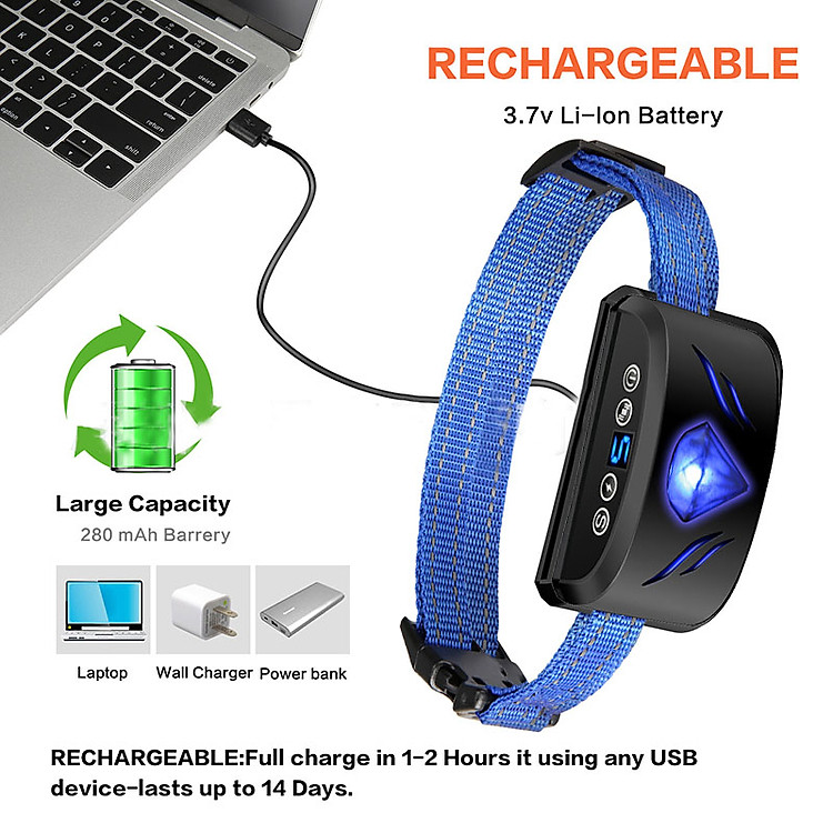 Vòng cổ chống chó sủa 7 cấp độ kèm đèn LED Aturos N1 Dog Collar