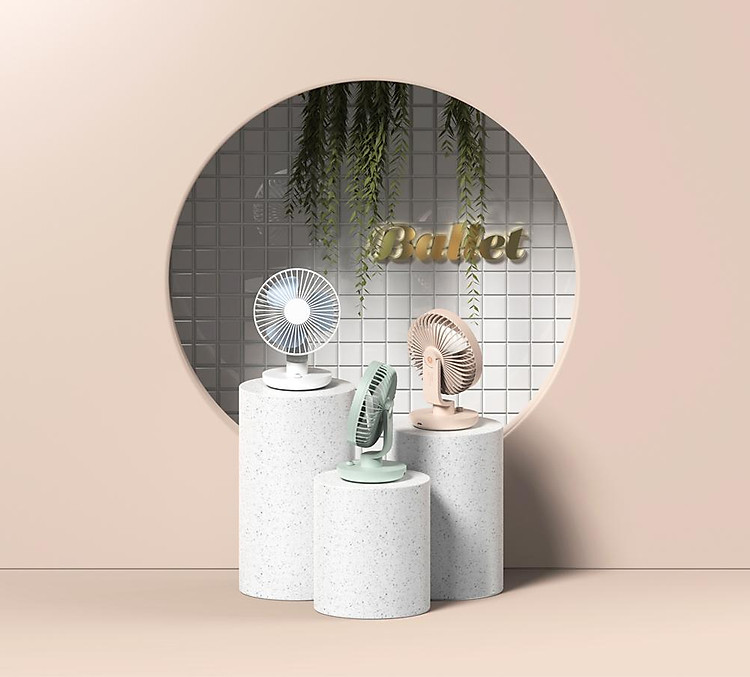 Xiaomi Uareliffe Quạt để bàn mini USB có thể sạc lại Thích hợp cho mùa hè Ngoài trời Điều chỉnh tốc độ lắc của đầu quạt