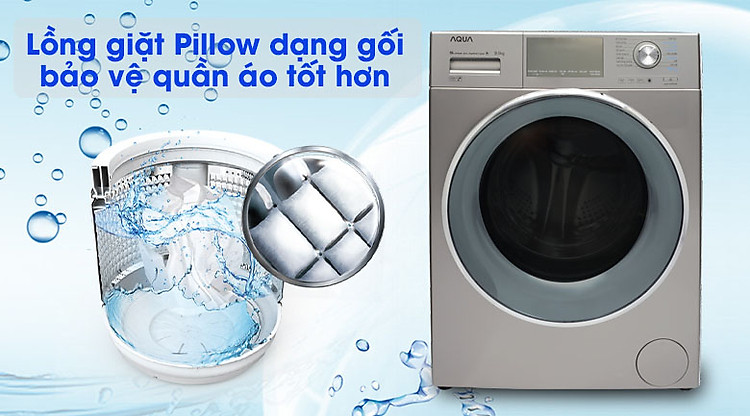 Lồng giặt Pillow - Máy giặt Aqua Inverter 9.5 kg AQD-DD950E S Lồng giặt Pillow - Máy giặt Aqua Inverter 9.5 kg AQD-DD950E S