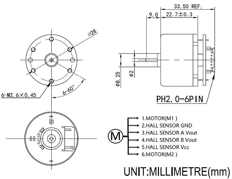 12V 10165rpm/6V 5015rpm DC Magnetic Holzer Encoder Motor 11PPR
