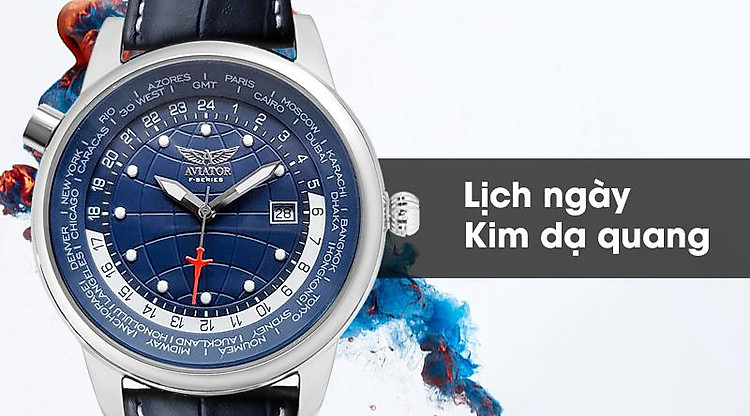 Đồng hồ nam Aviator AVW8515G353 có lịch ngày và kim dạ quang tiện dụng