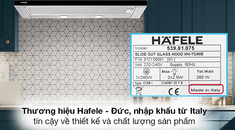 Máy hút mùi âm tủ Hafele HH-TG90E (539.81.075) - Máy hút mùi âm tủ Hafele HH-TG90E (539.81.075)