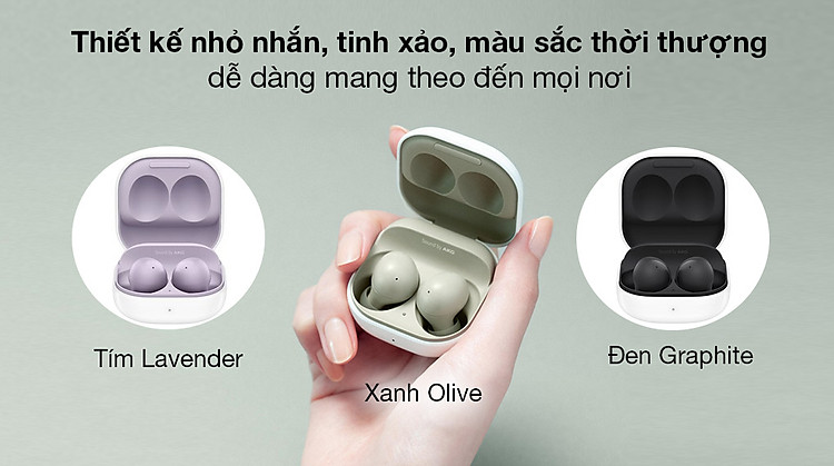 Tai nghe Bluetooth True Wireless Samsung Galaxy Buds 2 R177N - Galaxy Buds 2 R177N nhỏ nhẹ, 3 phiên bản thời thượng