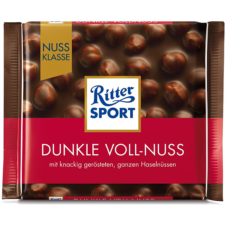 Kết quả hình ảnh cho Ritter Sport Dunkle Voll-Nuss