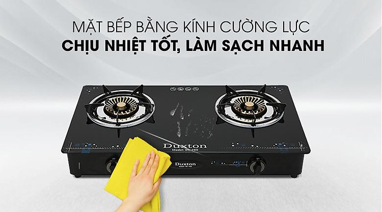  Mặt bếp bằng kính cường lực chịu nhiệt tốt - Bếp gas đôi Duxton DG-740