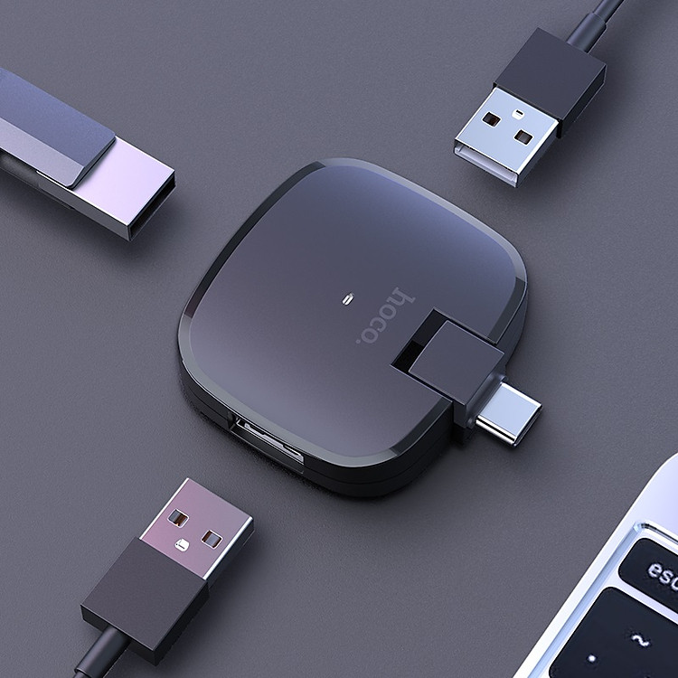 Tổng quan về hoco hb11 loại c sang ba cổng USB