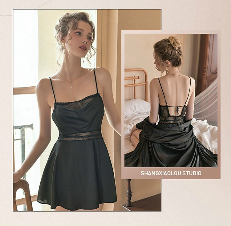 Váy Ngủ Hai Dây Thắt Eo Gợi Cảm