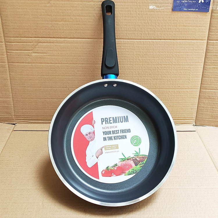 Chảo nhôm chống dính cao cấp đáy từ Full Induction Elmich Nero Premium 20cm EL-3771