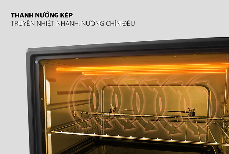 Lò nướng 10L SUNHOUSE SHD4206 có thanh nướng kép truyền nhiệt nhanh