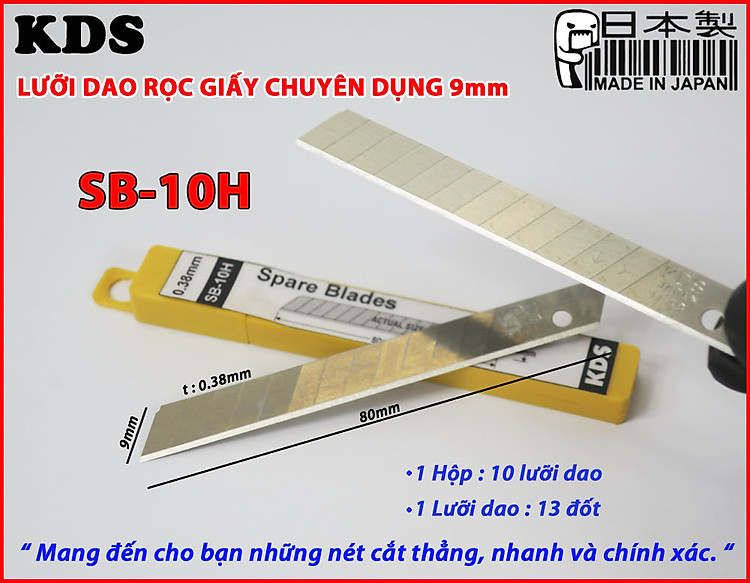 LƯỠI DAO RỌC GIẤY CHUYÊN DÙNG 9MM KDS SB-10H