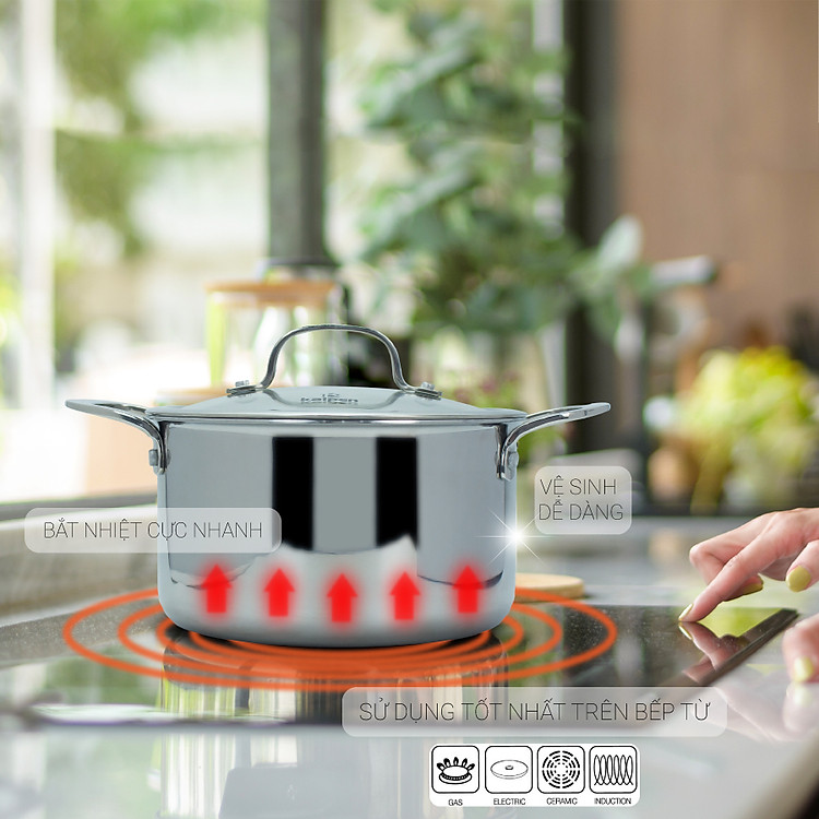 Nồi Inox 3 lớp đúc liền khối Kalpen Kazler