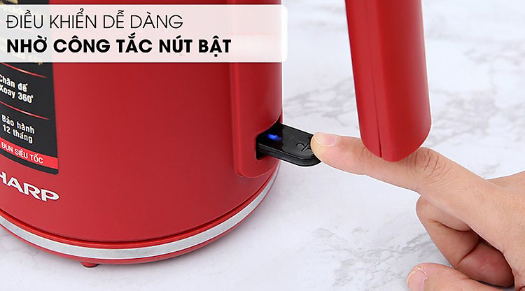 Công tắc nút bật dễ dàng bật bình đun nấu nước