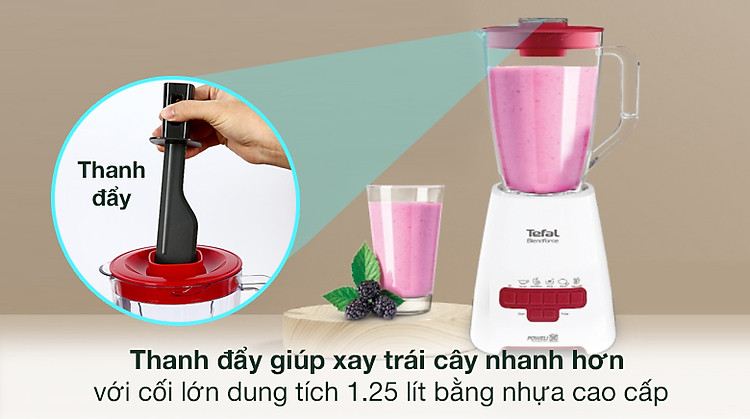 Dung tích 1.25 lít - Máy xay sinh tố Tefal Blendforce Piano BL477566