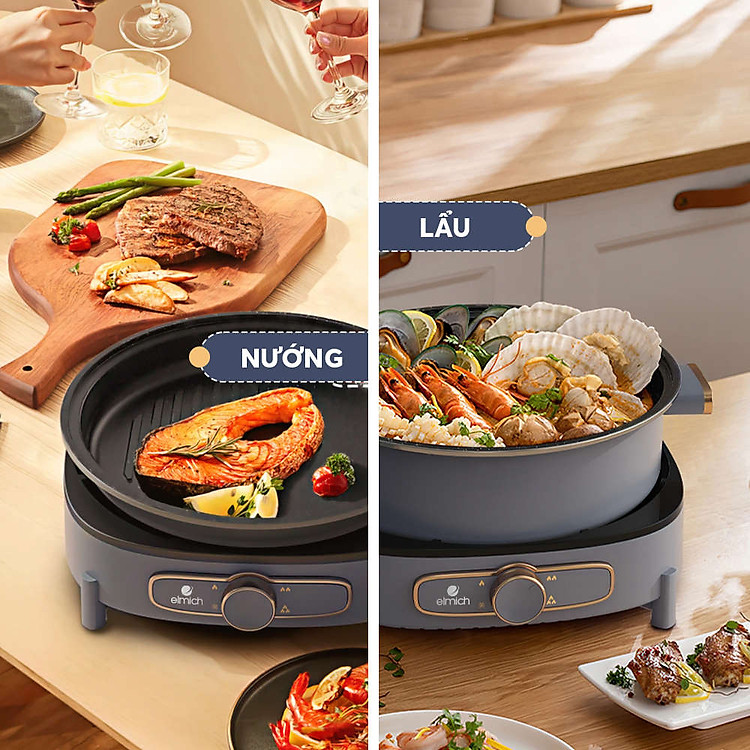 Nồi lẩu nướng điện đa năng Elmich 5,5L MEP-3910