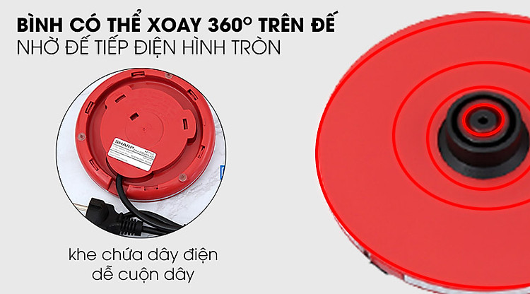 Đế - Bình đun siêu tốc Sharp 1 lít EKJ-10DVPS-RD