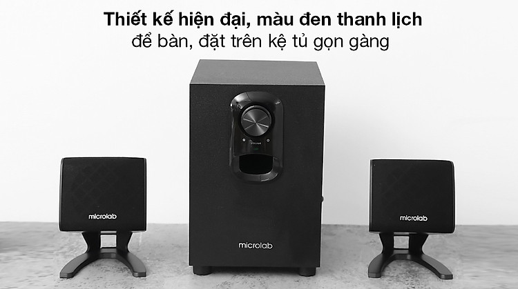 Loa vi tính Microlab M108 - Vỏ ngoài màu đen sang trọng đồng nhất