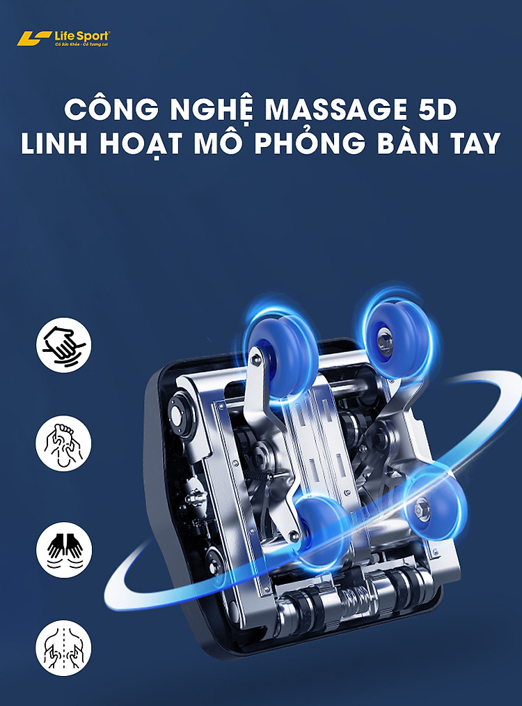 Ghế massage 5D mô phỏng tay người