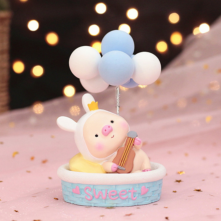 Khinh khí cầu heo sữa mô hình trang trí	