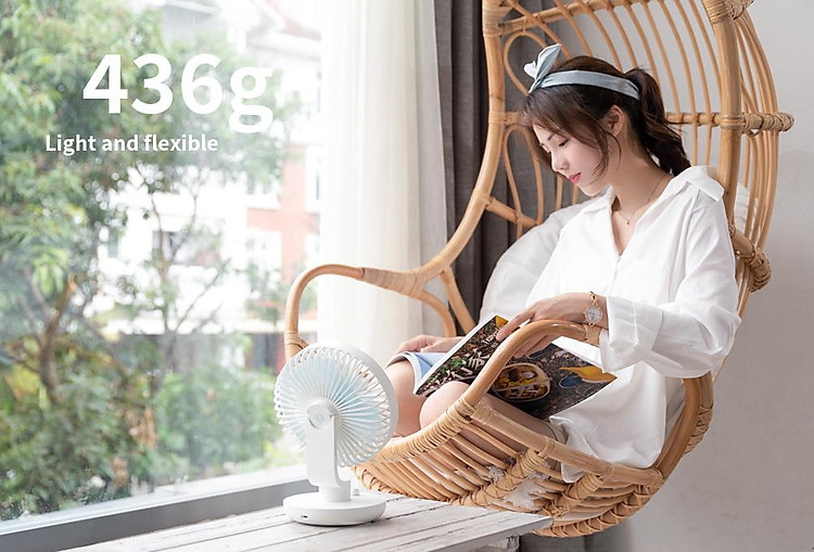 Xiaomi Uareliffe Quạt để bàn mini USB có thể sạc lại Thích hợp cho mùa hè Ngoài trời Điều chỉnh tốc độ lắc của đầu quạt