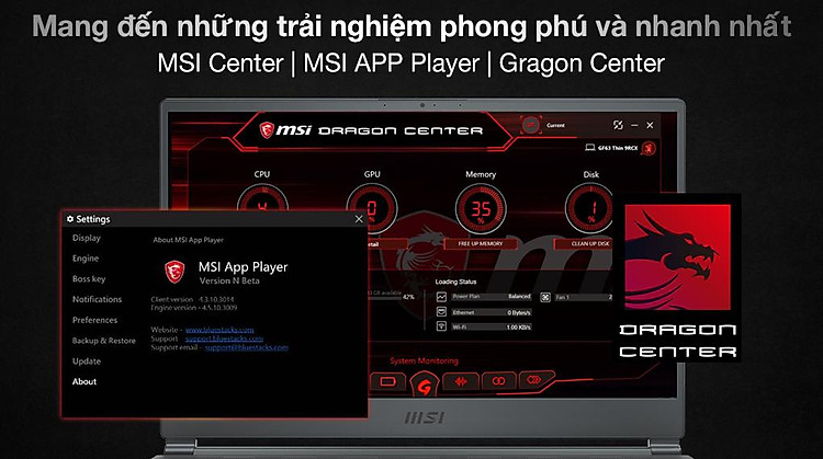 MSI Gaming Stealth 15M A11UEK i7 11375H (254VN) - Phần mềm
