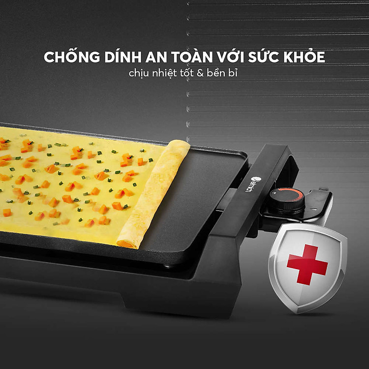 Vỉ nướng điện chống dính Emich EGE-3642 công suất 1800W khay nướng rời