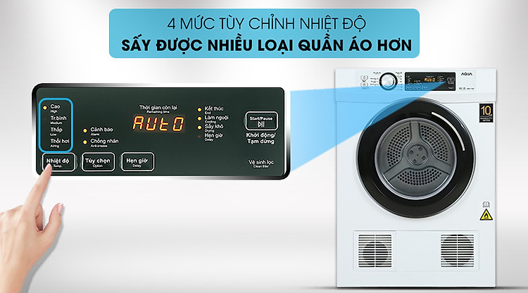 Máy sấy Aqua 7 KG AQH-V700FW - 4 mức sấy