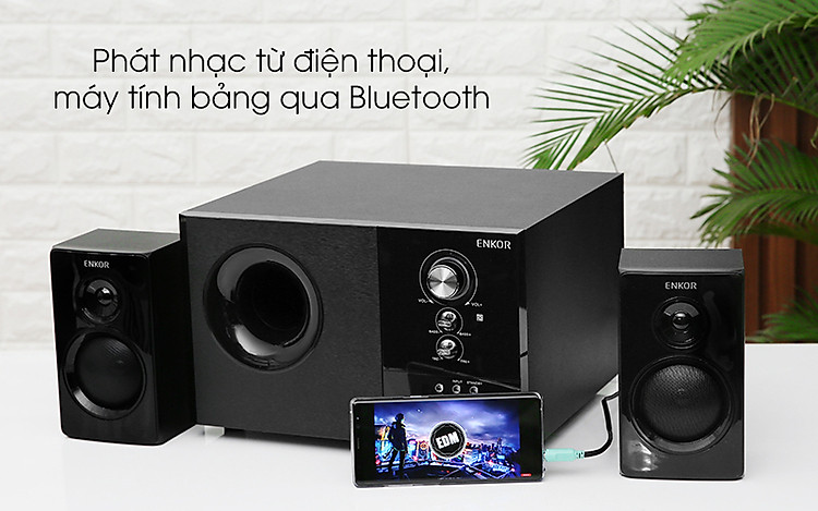 Loa vi tính 2.1 Enkor S2880 Đen có nhiều nút bấm