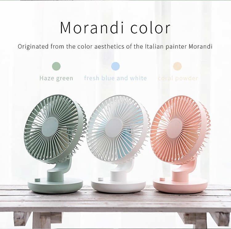 Xiaomi Uareliffe Quạt để bàn mini USB có thể sạc lại Thích hợp cho mùa hè Ngoài trời Điều chỉnh tốc độ lắc của đầu quạt