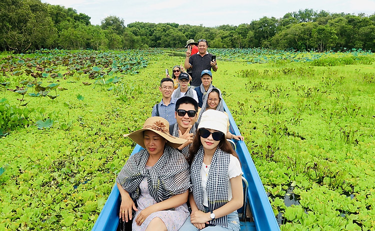 Rừng tràm Trà Sư tuyệt đẹp với thảm bèo xanh - tour du lịch miền tây 4 ngày 3 đêm