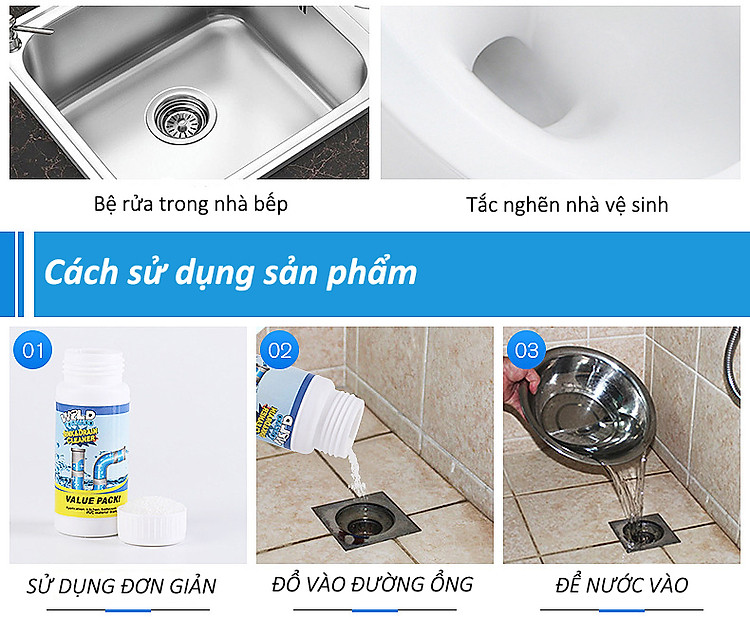 Bột thông tắc cống LARGE thế hệ mới