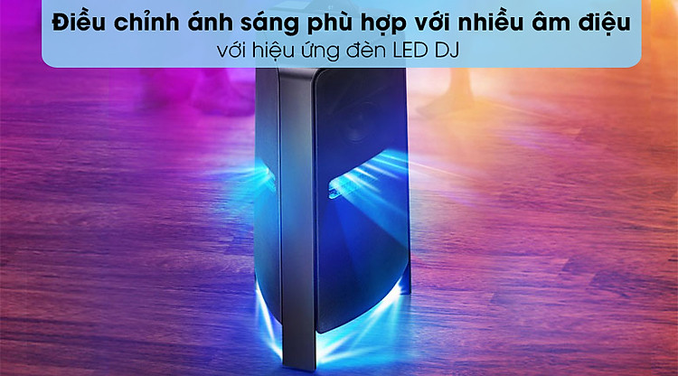 Loa Tháp Samsung MX-T70/XV - Hòa mình vào không khí bữa tiệc sôi động điều chỉnh ánh sáng đa dạng với hiệu ứng đèn LED DJ