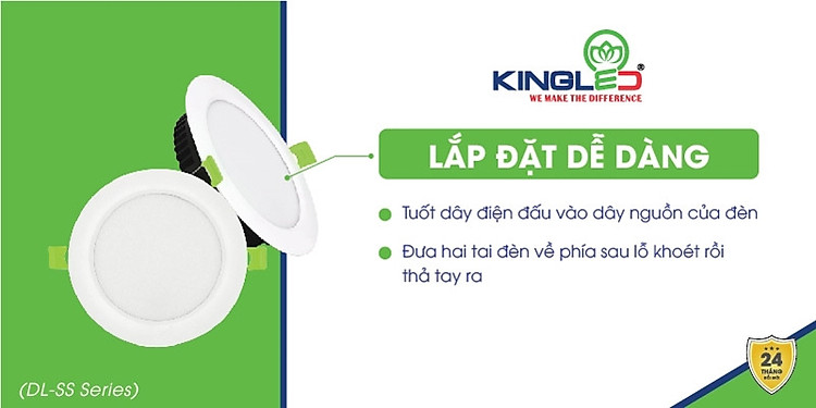 Đèn Downlight âm trần cực kỳ dễ lắp đặt