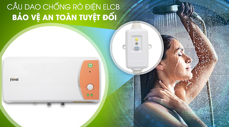 Cầu dao chống rò điện ELCB - Bình nước nóng Ferroli VERDI 30L TE 30 lít