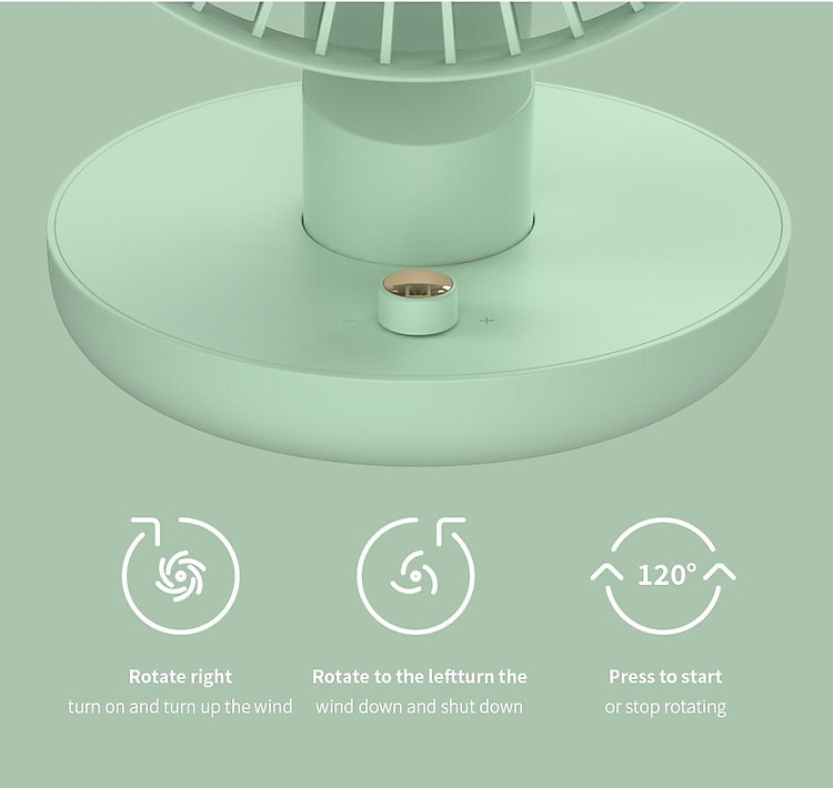 Xiaomi Uareliffe Quạt để bàn mini USB có thể sạc lại Thích hợp cho mùa hè Ngoài trời Điều chỉnh tốc độ lắc của đầu quạt