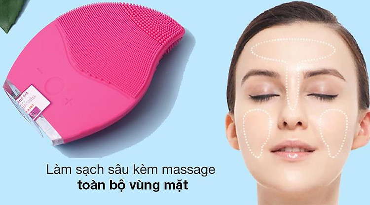Massage toàn bộ vùng mặt - Máy rửa mặt Rio FADC Massage toàn bộ vùng mặt - Máy rửa mặt Rio FADC