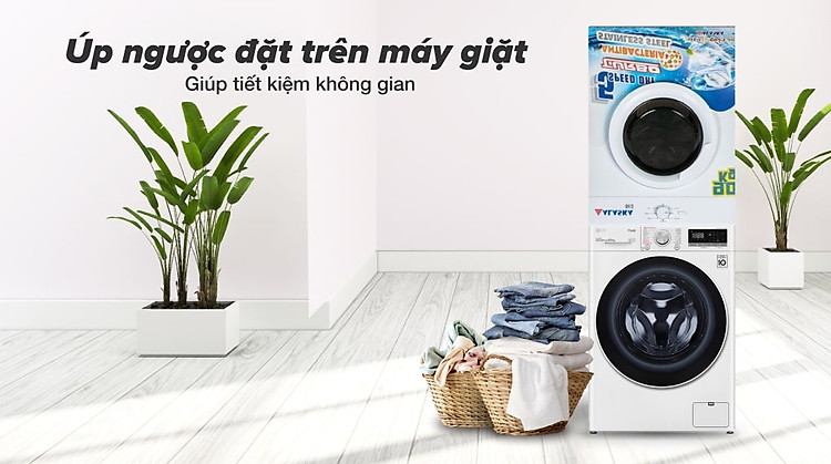 Máy sấy thông hơi Alaska 9 kg S90 - Úp ngược trên máy giặt