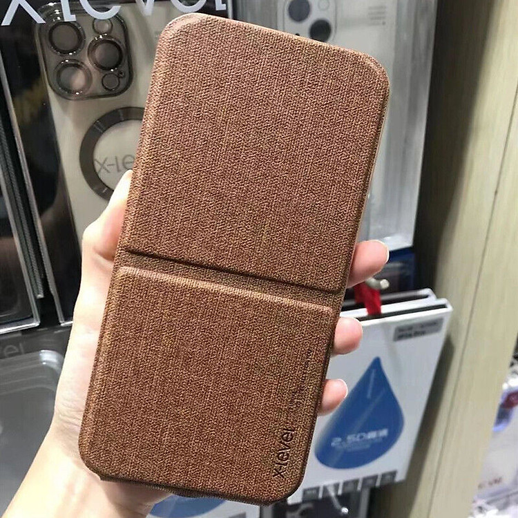 Case ốp lưng canvas cho iPhone 14 Pro Max (6.7 inch) hiệu X-level Stand Journey bảo vệ camera, lật dọc kiêm giá đỡ điện thoại
