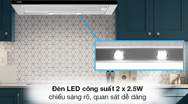 Máy hút mùi âm tủ Hafele HH-TG90E (539.81.075) - Trang bị 2 đèn LED