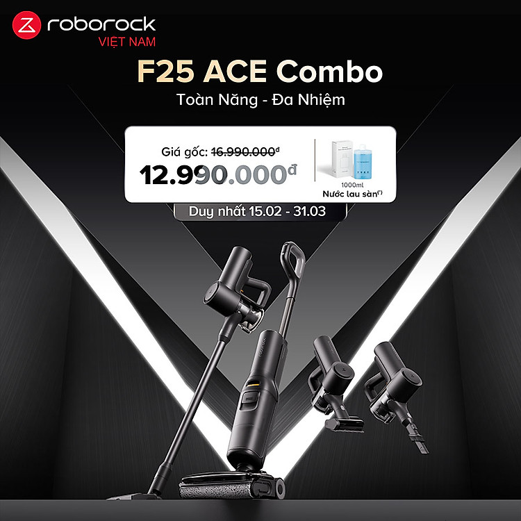 Máy hút bụi lau nhà cầm tay Roborock F25 ACE Combo - Hàng Chính Hãng 1 Roborock F25 ACE Combo