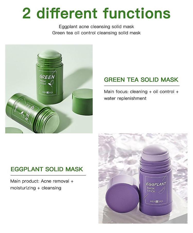 Mua Bộ mặt nạ rắn cà tím trà xanh Mengsiqi phiên bản tiếng Anh Green