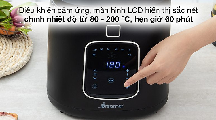 Nồi chiên không dầu Dreamer DF-S40B 3 lít - Bảng điều khiển cảm ứng có màn hình hiển thị