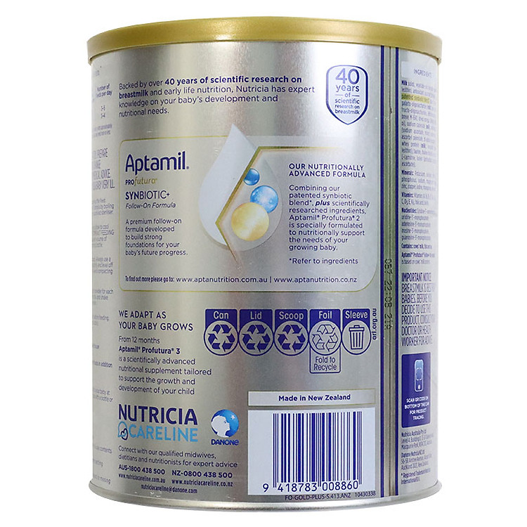 Sữa Công Thức Úc Aptamil Profutura Synbiotic+ Stage 2 Follow On Formula 900g (6-12 Tháng) Bổ Sung Men Tiêu Hóa, Canxi Phát Triển Chiều Cao, Tăng Sức Đề Kháng 2