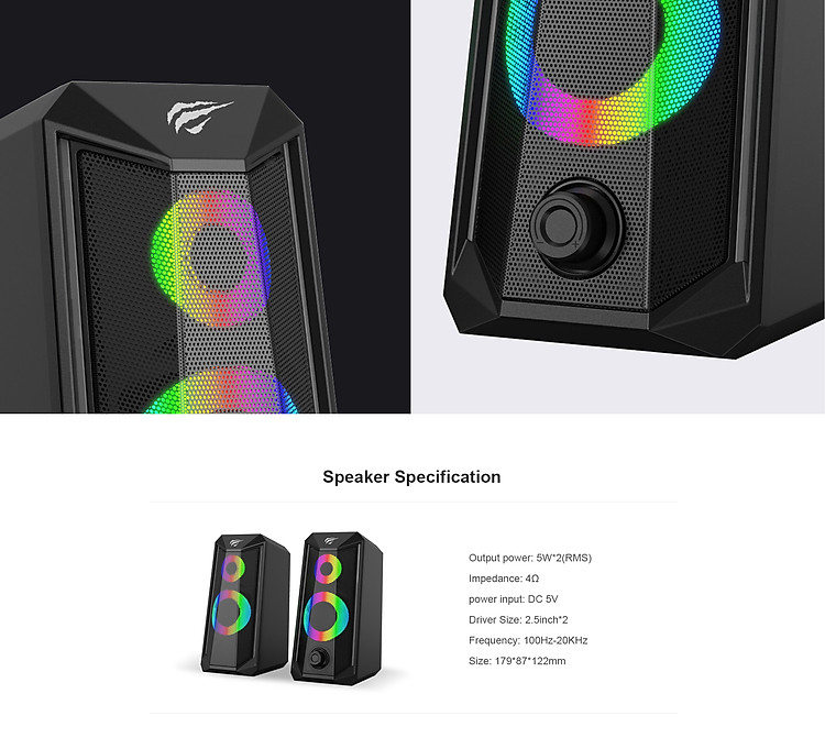 Loa Havit SK202 RGB 2.0 electronic sports speakers 7