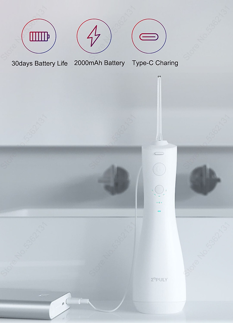 Máy Tăm Nước Mini Xiaomi Enpuly ML8 Mới Với Bình Chứa Nước Dung Tích Lớn 250ml Chống Thấm Nước Dùng Vệ Sinh Răng Miệng